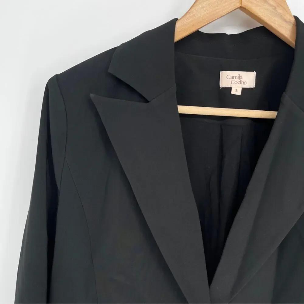 Camila Coelho Brenna One Button Blazer jacket black - S - Picture 5 of 12